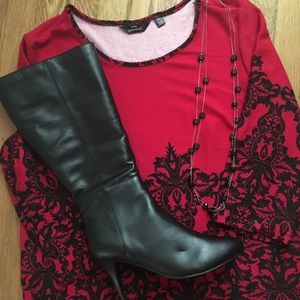 Red & Black Sweater Dress